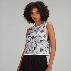 Lululemon Muscle Love Tank Top *Shine - Logo Flourish White Black 🌹